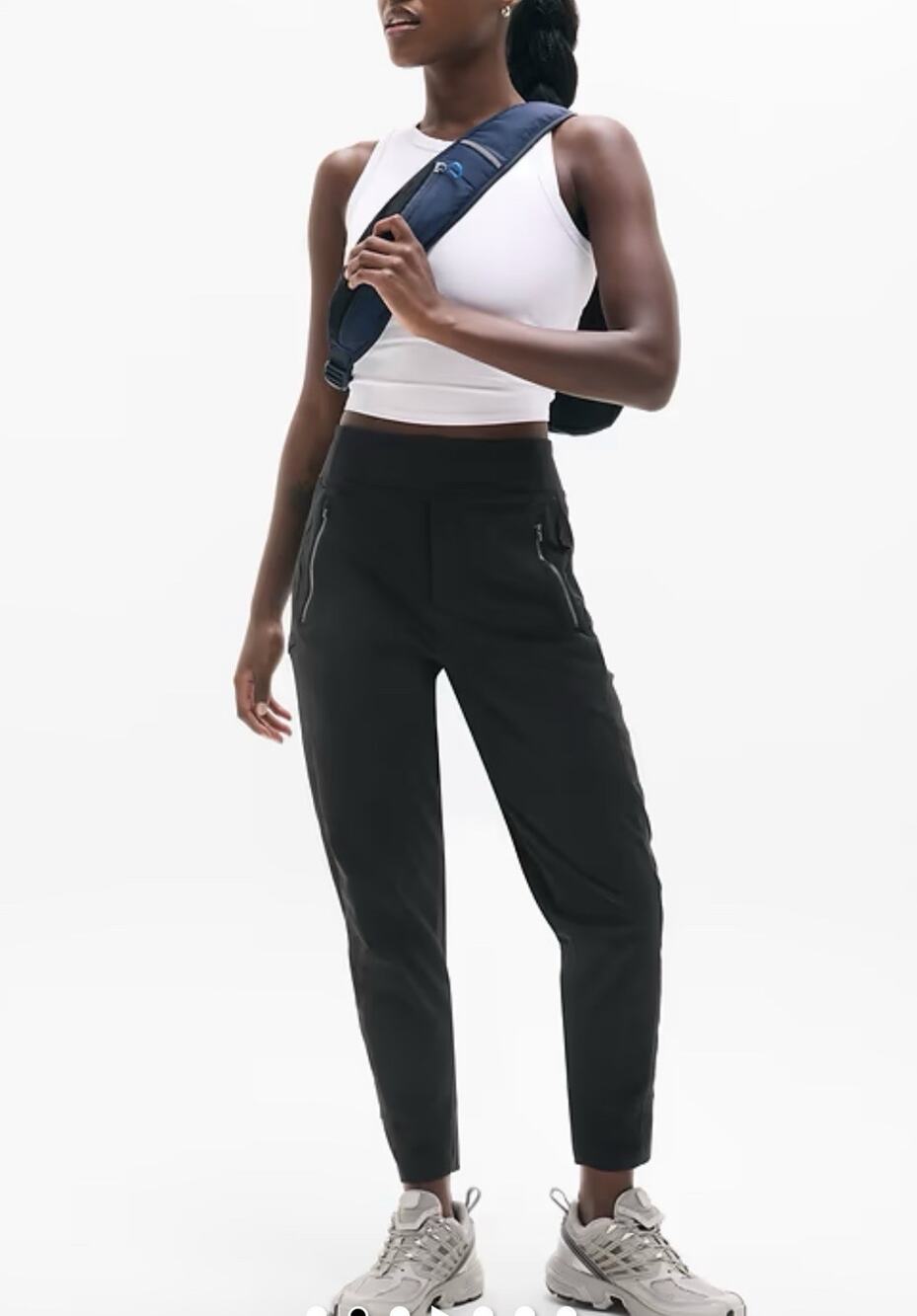 ATHLETA Women's Black Trekkie North High Rise Ripstop Stretch Joggers Sz 4P
